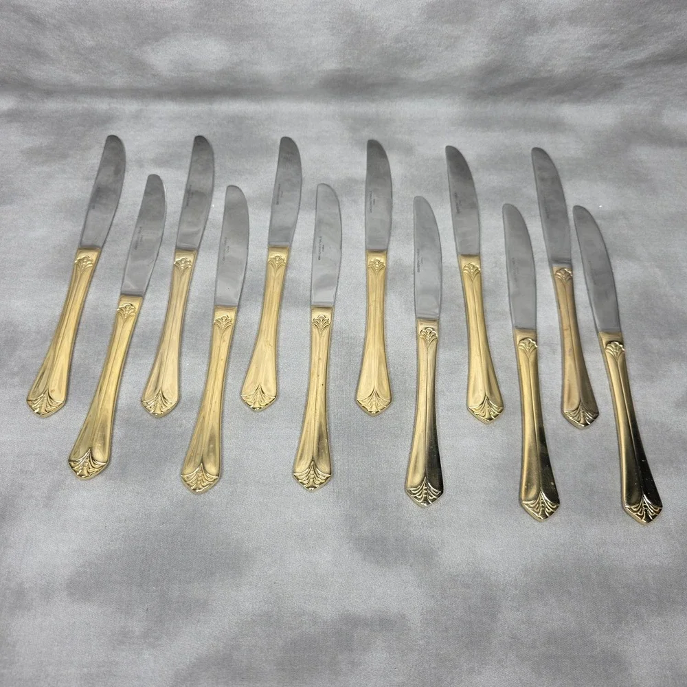 (X12) International Silver INS398 Gold Electroplate 9